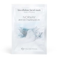 CALLUNA MEDICA Norvegija Giliai drėkinanti bioceliuliozės veido kaukė Ledynų vanduo ir bruknių kamieninės ląstelės 12ml