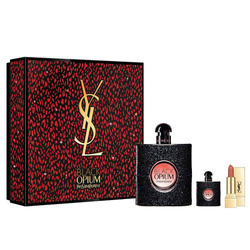 YVES SAINT LAURENT Opium Black Pour Femme EDP 90ml + 7,5ml EDP + Rouge pur couture 1,3g