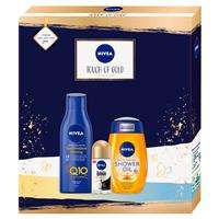 Touch Of Gold rinkinys maitinamasis dušo aliejus 200ml + stangrinamasis kūno pienelis 250ml + antiperspirantas 50ml