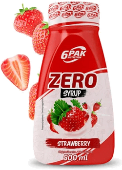 6PAK Zero sirupas 500 ml braškių skonio