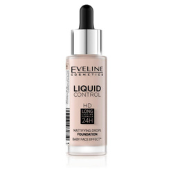 Eveline Liquid Control HD veido pagrindas su lašintuvu 005 Ivory 32ml
