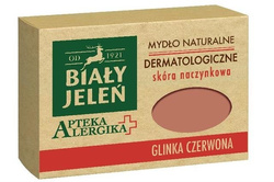 White Jeleń Allergy Pharmacy natūralus dermatologinis muilas kuperozinei odai Red Clay 125g