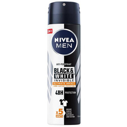 Vyrai Black&White Invisible Ultimate Impact purškiamas antiperspirantas 150ml