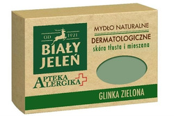 White Jeleń Alergijos vaistinė natūralus dermatologinis muilas riebiai ir mišriai odai Žaliasis molis 125g