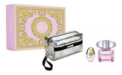 VERSACE Bright Crystal EDT 90ml + MINIATURA purškiamasis EDT 10ml + KOSMETINIS RANKINĖLIS