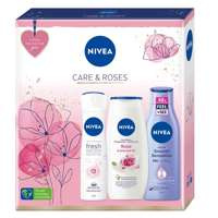 Rinkinys Care & Roses Fresh Rose Touch antiperspiranto purškalas 150ml + dušo želė su rožių ir migdolų aliejumi 250ml + švelninantis kūno pienelis 250ml