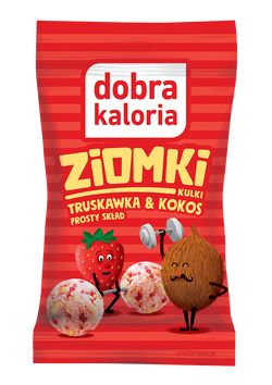 Gerų kalorijų rutuliukai Braškių ir kokosų 24g