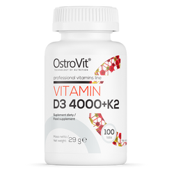 OstroVit Vitaminas D3 4000IU + K2 100 tablečių