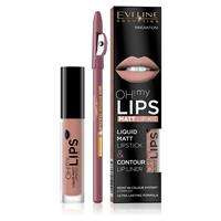 Oh My Lips makiažo rinkinys Liquid Matt Lipstick 4,5 ml + Contour Lip Liner 08 Lovely Rose 1 vnt.