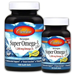 Carlson Labs Norwegian Super Omega-3 Gems 1200 mg 130 minkštųjų kapsulių