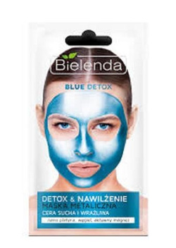 Blue Detox drėkinamoji metalinė kaukė sausai ir jautriai odai 8g