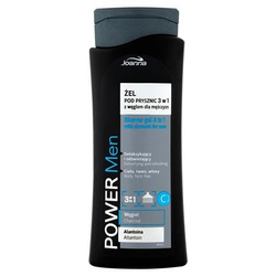 Joanna Power Men 3-in-1 dušo želė su medžio anglimi vyrams 400ml