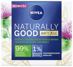 Naturally Good Anti Age naktinis kremas nuo raukšlių su ekologiškais varnalėšų vaisiais 50ml