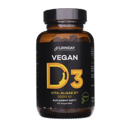 Grinday Vegan D3 veganiškas vitaminas D3 2000 TV 60 kapsulių