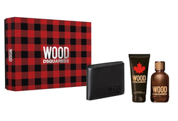 DSQUARED2 Wood For Him EDT 100ml + dušo želė 100ml + piniginė