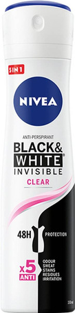 Black&White Invisible Clear purškiamas antiperspirantas 150ml