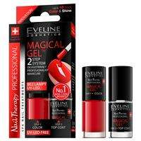 Nail Therapy Magical Gel nagų lako rinkinys Red 5ml + Top Coat viršutinis sluoksnis 5ml