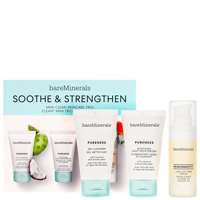 Soothe & Strengthen Mini Clean Skincare Trio rinkinys veido prausiklis 30ml + lengvas drėkinamasis kremas 30g + žolelių veido serumas 15ml