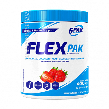 6PAK Flex Pak 400g o smaku truskawkowym