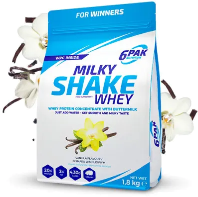 6PAK Milky Shake Whey 700g WPC baltymų su vanilės skoniu