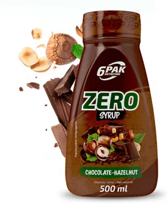 6PAK Zero sirupas 500 ml šokolado ir lazdyno riešutų skonio