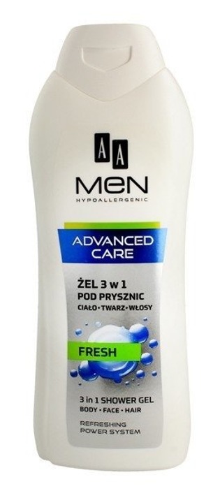 AA Men Advanced Care dušo želė 3in1 Fresh 400ml