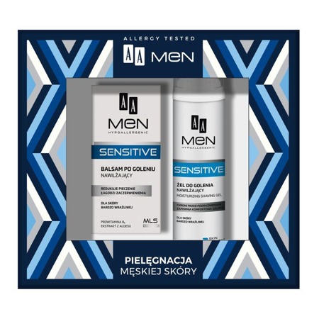 AA Men Sensitive rinkinys skutimosi gelis 200ml + balzamas po skutimosi 100ml