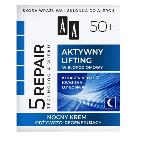 Age Technology 5Repair 50+ Active Lifting naktinis maitinamasis ir regeneruojantis kremas 50ml