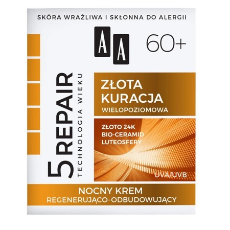 Age Technology 5Repair 60+ Golden Treatment naktinis regeneruojantis ir atstatantis kremas 50ml