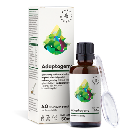 Aura Herbals Adaptogenai - 100 % natūralūs augalų ekstraktai 50 ml