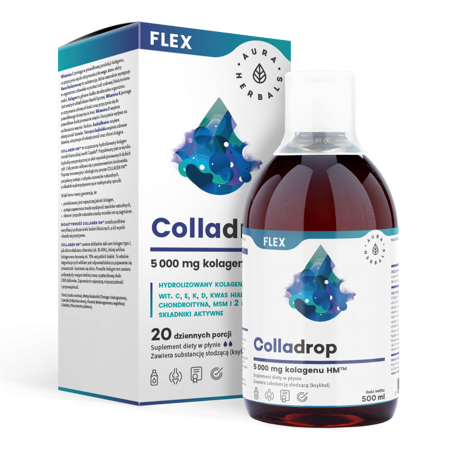 Aura Herbals Colladrop Flex jūrinis kolagenas 5000 mg 500 ml