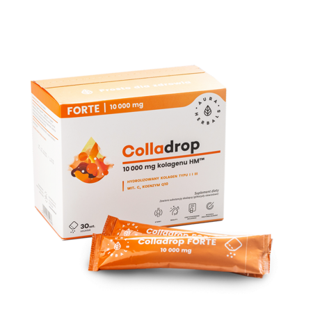 Aura Herbals Colladrop Forte Jūrų kolagenas 10000 mg 30 paketėlių