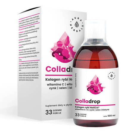 Aura Herbals Colladrop NatiCol žuvies kolagenas su vitaminu C 500 ml skysčio