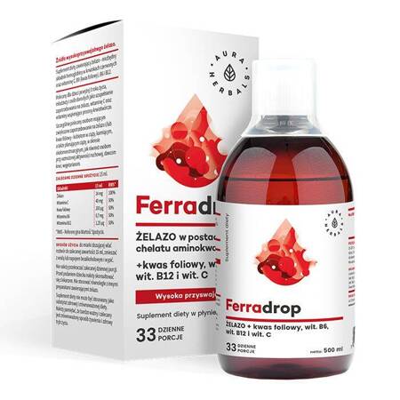 Aura Herbals Ferradrop (geležis + folio rūgštis) 500 ml