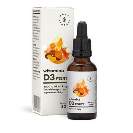 Aura Herbals Vitamin D3 Forte maisto papildas 30ml lašai