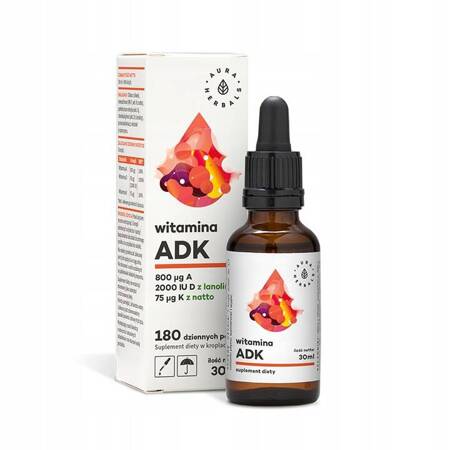 Aura Herbals Vitaminas A + D3 2000IU + K2mk7 30ml