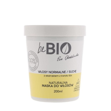 BE BIO Ewa Chodakowska natūrali plaukų kaukė sausiems ir normaliems plaukams Lime Blossom 200ml