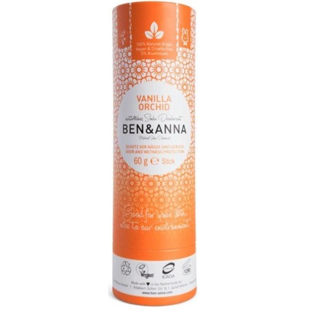 BEN&ANNA Natūralus sodos dezodorantas su lazdelėmis Vanilla Orchid 60g