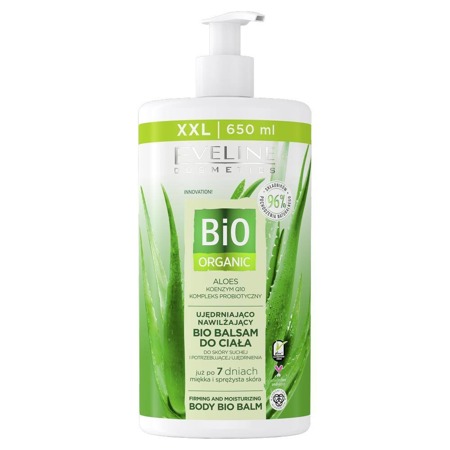 BIO Ekologiškas stangrinamasis ir drėkinamasis bio kūno losjonas sausai odai Aloe Vera 650ml