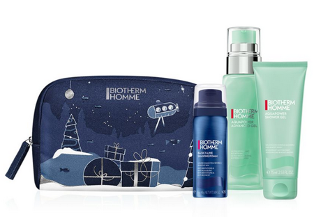 Biotherm Homme Aquapower SG 75ml + Advanced Gel 75ml + skutimosi putos 50ml + kosmetinė