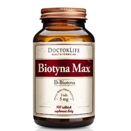 Biotin Max D-Biotin 5mg maisto papildas 100 tablečių