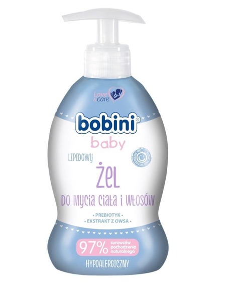 Bobini Baby lipidinė kūno ir plaukų prausimosi želė 300ml