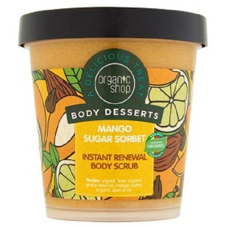 Body Desserts Mango cukraus šerbeto kūno šveitiklis su mango aromatu 450ml