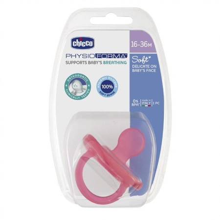 CHICCO_PhysioForma Silikoninis čiulptukas Minkštas 16-36m rožinis 1 vnt.