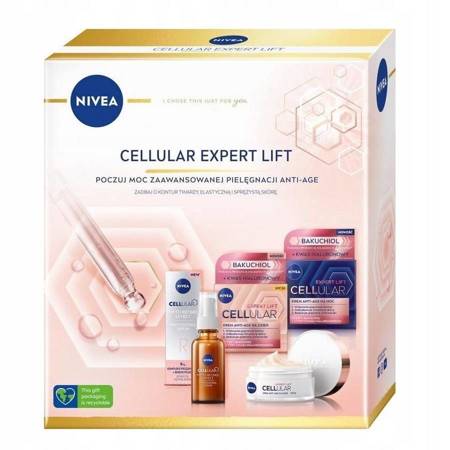 Cellular Expert Lift rinkinys anti-senėjimo dieninis kremas 50ml + anti-senėjimo naktinis kremas 50ml + profesionalus serumas su retinoliu 30ml