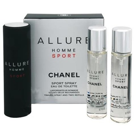 Chanel Allure Homme Sport tualetinis vanduo 3 x 20 ml purškalas su keičiamu užpildu