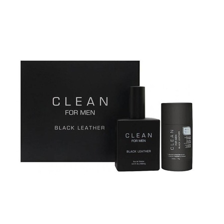 Clean For Men Black Leather edt 100ml + sztyft 75g