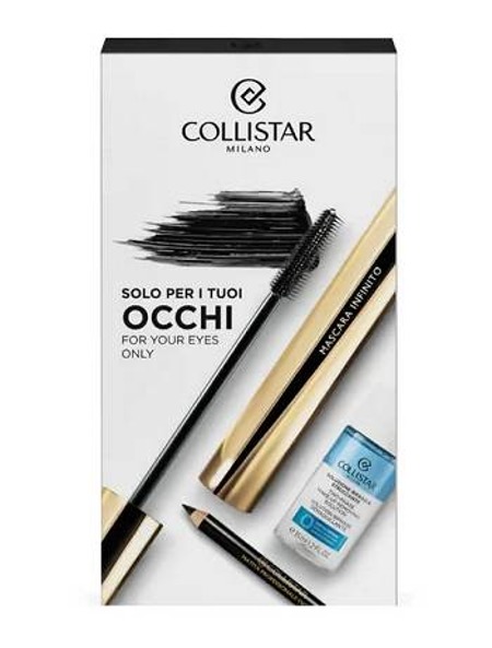 Collistar Infinito tusz do rzęs Extra Nero 11ml + kredka do oczu Black 1,2ml + dviejų fazių makiažas 35ml