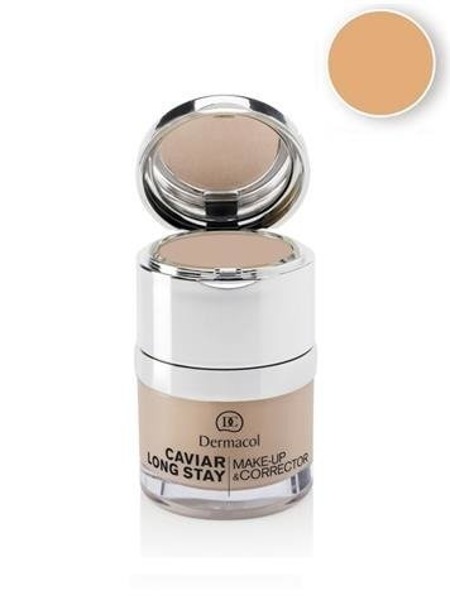 DERMACOL Caviar Long Stay Make-Up & Corrector veido makiažo pagrindas su korektoriumi 03 Fair 30ml