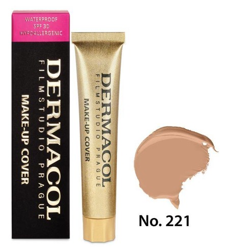 DERMACOL "Make-Up Cover" vandeniui atsparus makiažo pagrindas, gerai dengiantis 221 SPF30 30g